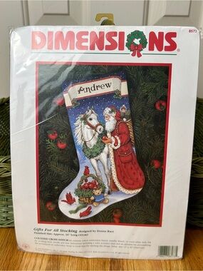 Vintage Unopened Dimensions Stocking Cross Stitch Kit #8573